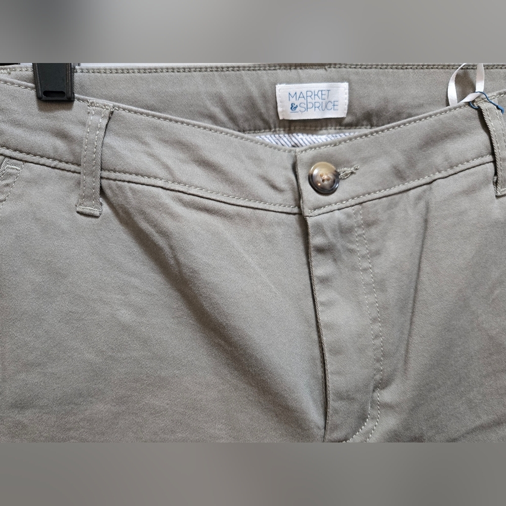 Market & Spruce Madison Mid-rise Slim Straight  Chino Pant, Olive, Size 10 NWT - Picture 6 of 11